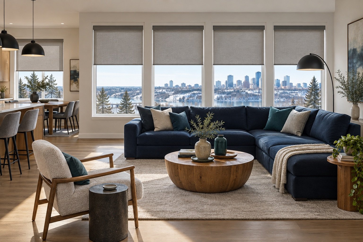 Motorized Blinds for Multiple Windows for an Edmonton home