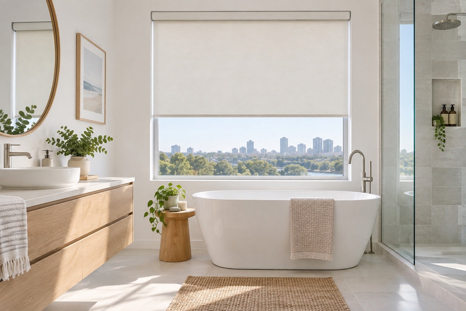Roller Blinds for Kitchens and Bathrooms for an Edmonton home