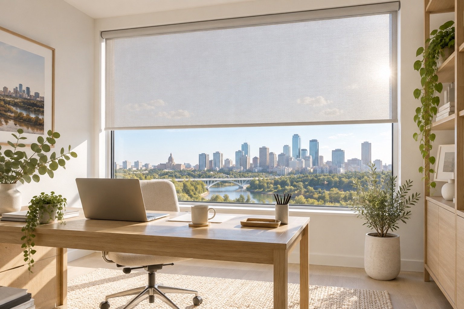 Solar Roller Blinds for Edmonton Sun for an Edmonton home